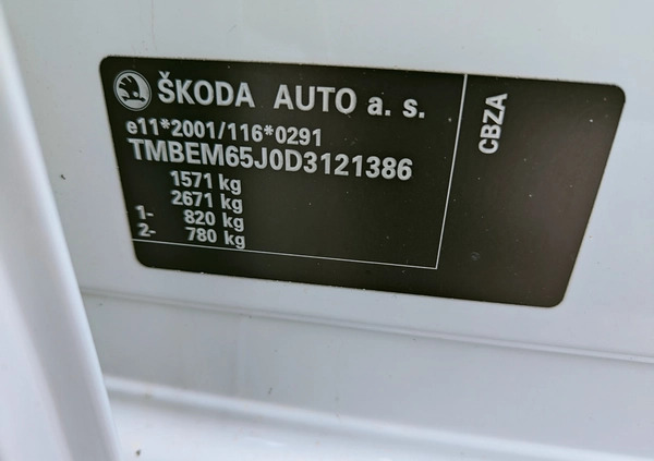 Skoda Fabia cena 18500 przebieg: 193000, rok produkcji 2013 z Warka małe 529